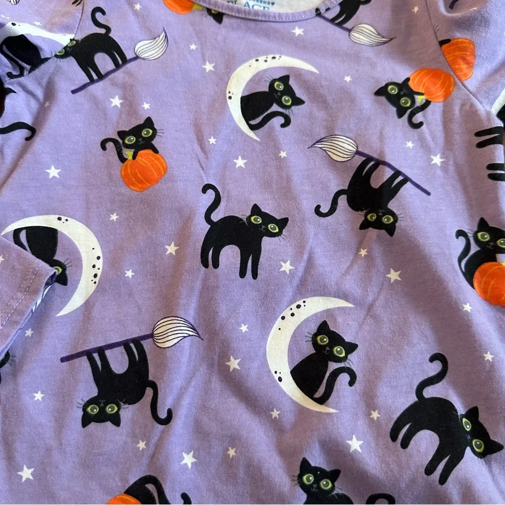 The Children's Place Purple Halloween Cat Shirt 3T